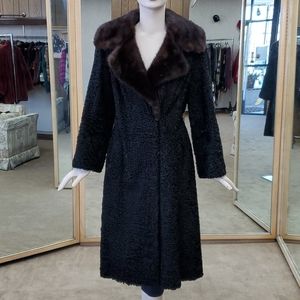 Elegant and sleek Persian Lamb with subtle mink collar